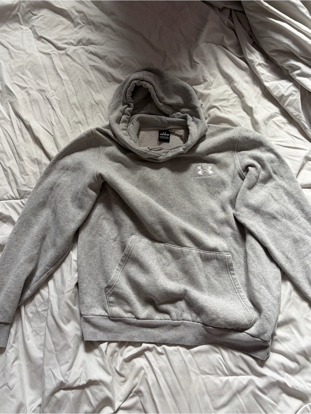 Under Armour Men's Light Gray Crewneck Hoodie Sweatshirt